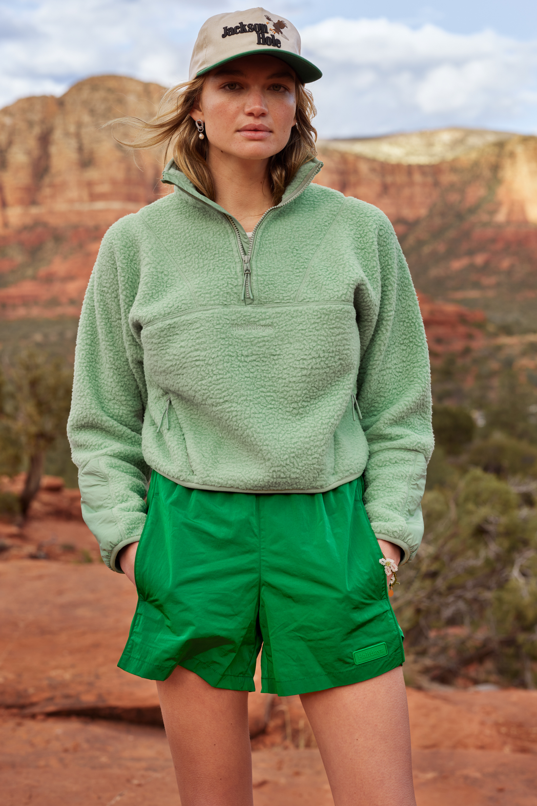 Woman in Fern Pieper Fleece